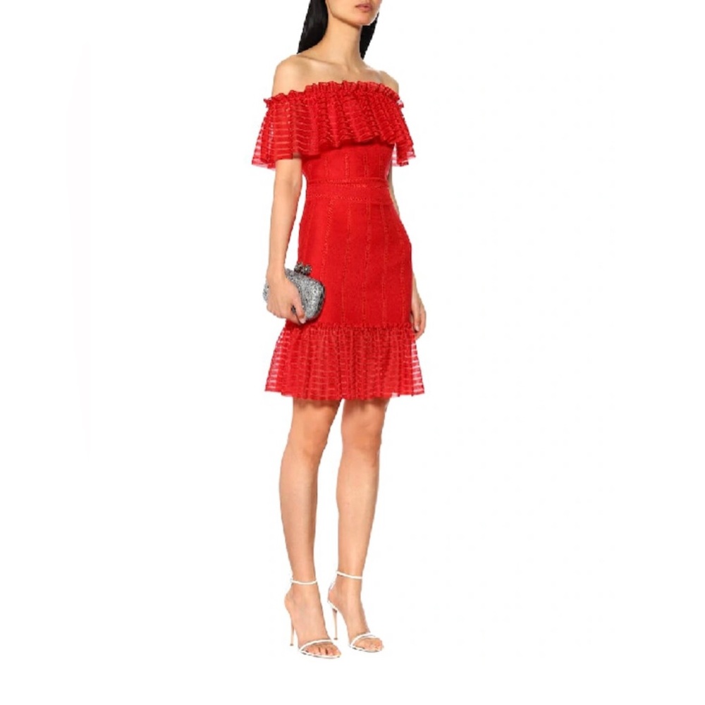 EUC Alexander McQueen Embroidered Ruffle Knitted Skirt - Size Large